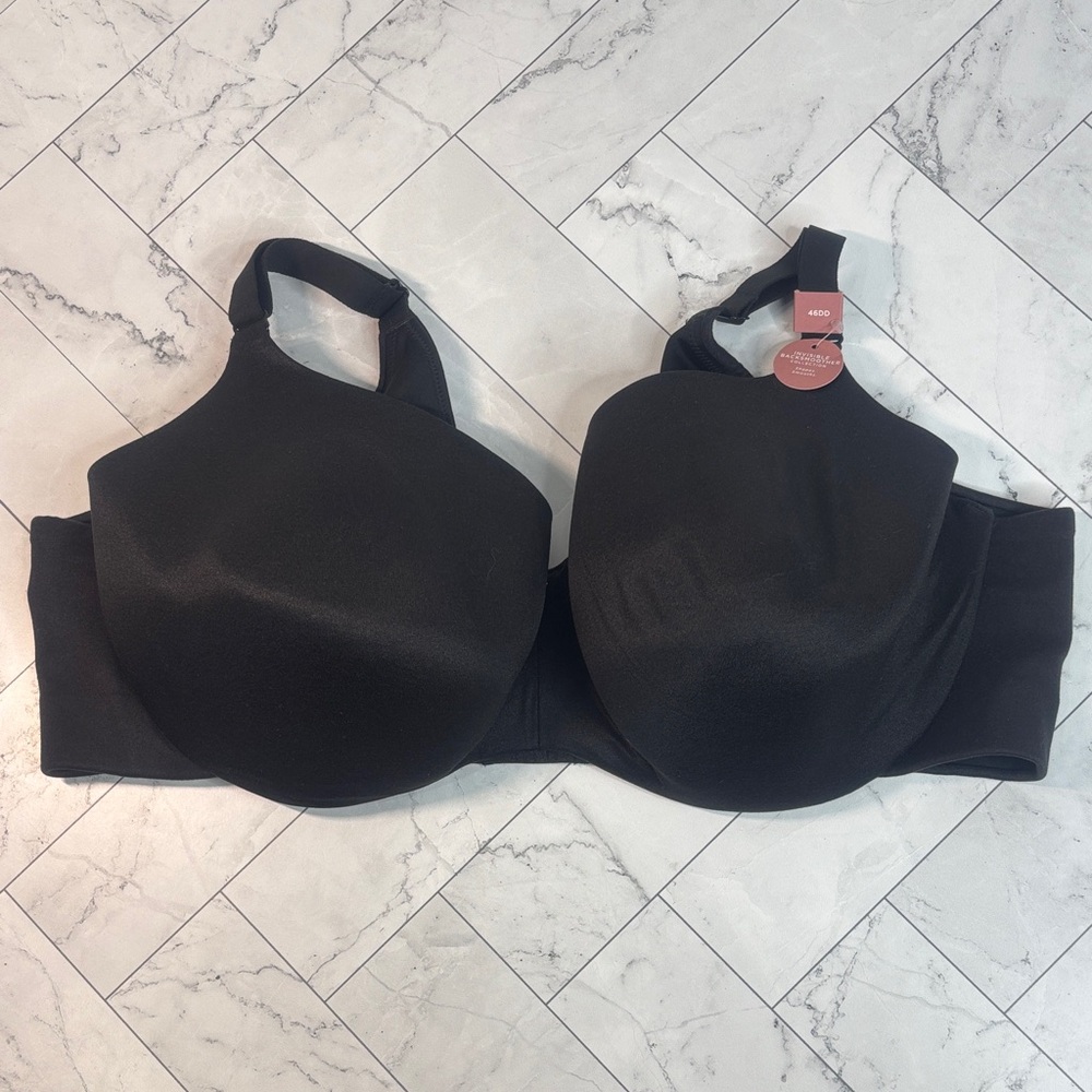 NWT Cacique Lane Bryant Womans Balconette Bra Black Lightly Lined UNDERWIRE 46DD